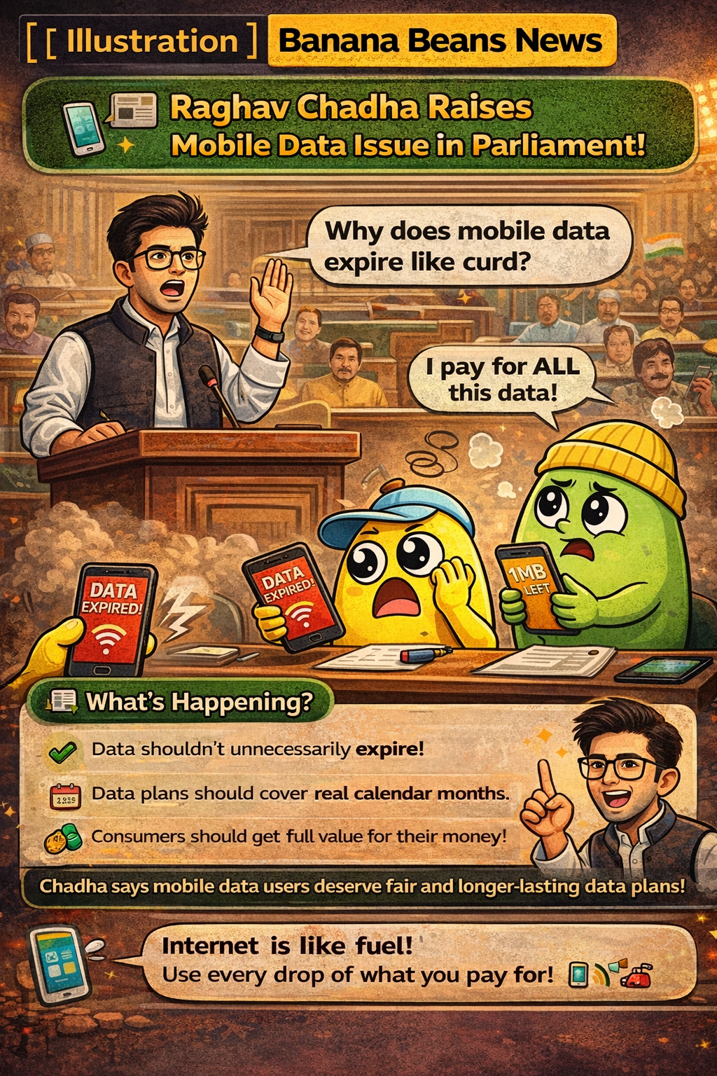 Raghav Chadha Raises Mobile Data Issue in Parliament